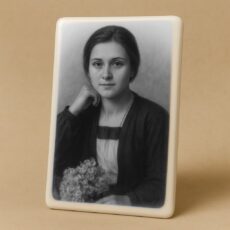 Fotoceramika 9x12 prostokątna bez paska czarno-biała