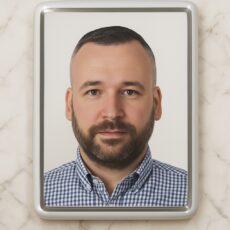 Fotoceramika 6x8 prostokątna z platynowym paskiem kolorowa